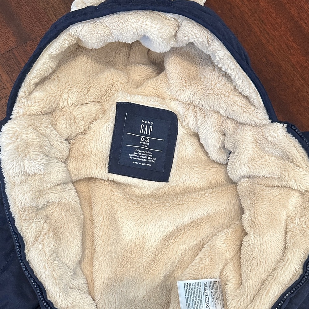 GAP Navy Blue Baby One Piece Snowsuit - Picture 3 of 4